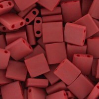 Miyuki tila 5x5mm Perlen - Matted metallic brick red TL-2040